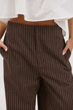 Romley Pinstripe Pant Chocolate