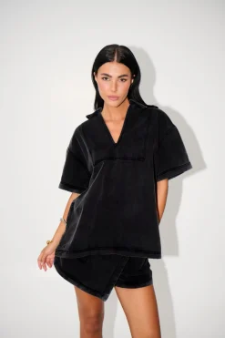 Rosemary Denim Skort Washed Black