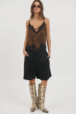 Rylee Lace Cami Chocolate