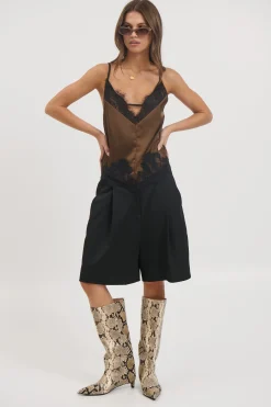 Rylee Lace Cami Chocolate