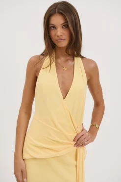 Sarena Midi Dress Lemon