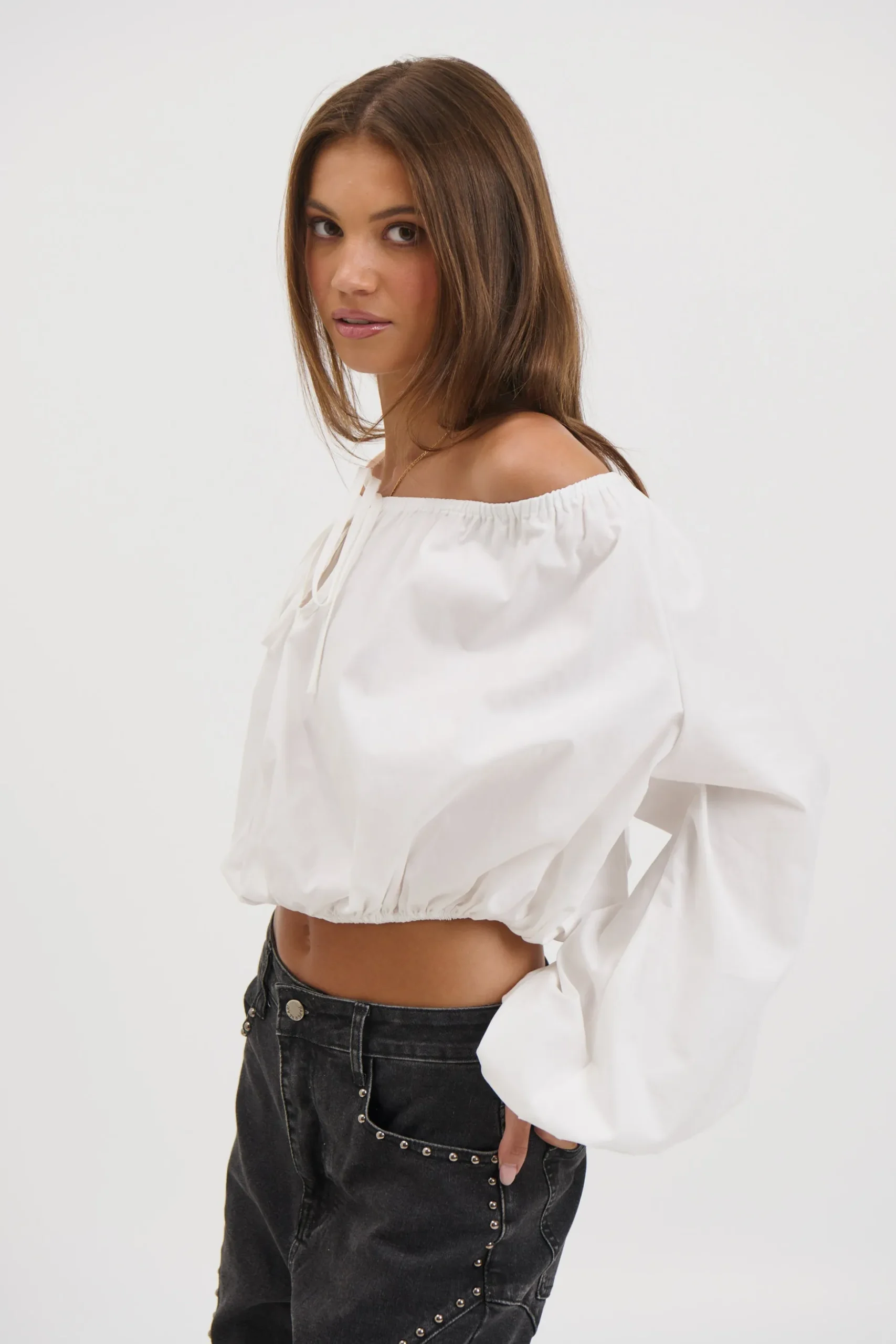 Sarsha Long Sleeve White