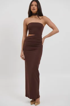 Selena Maxi Dress Chocolate