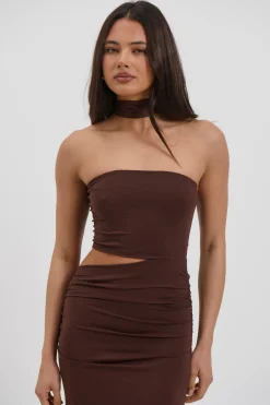 Selena Maxi Dress Chocolate