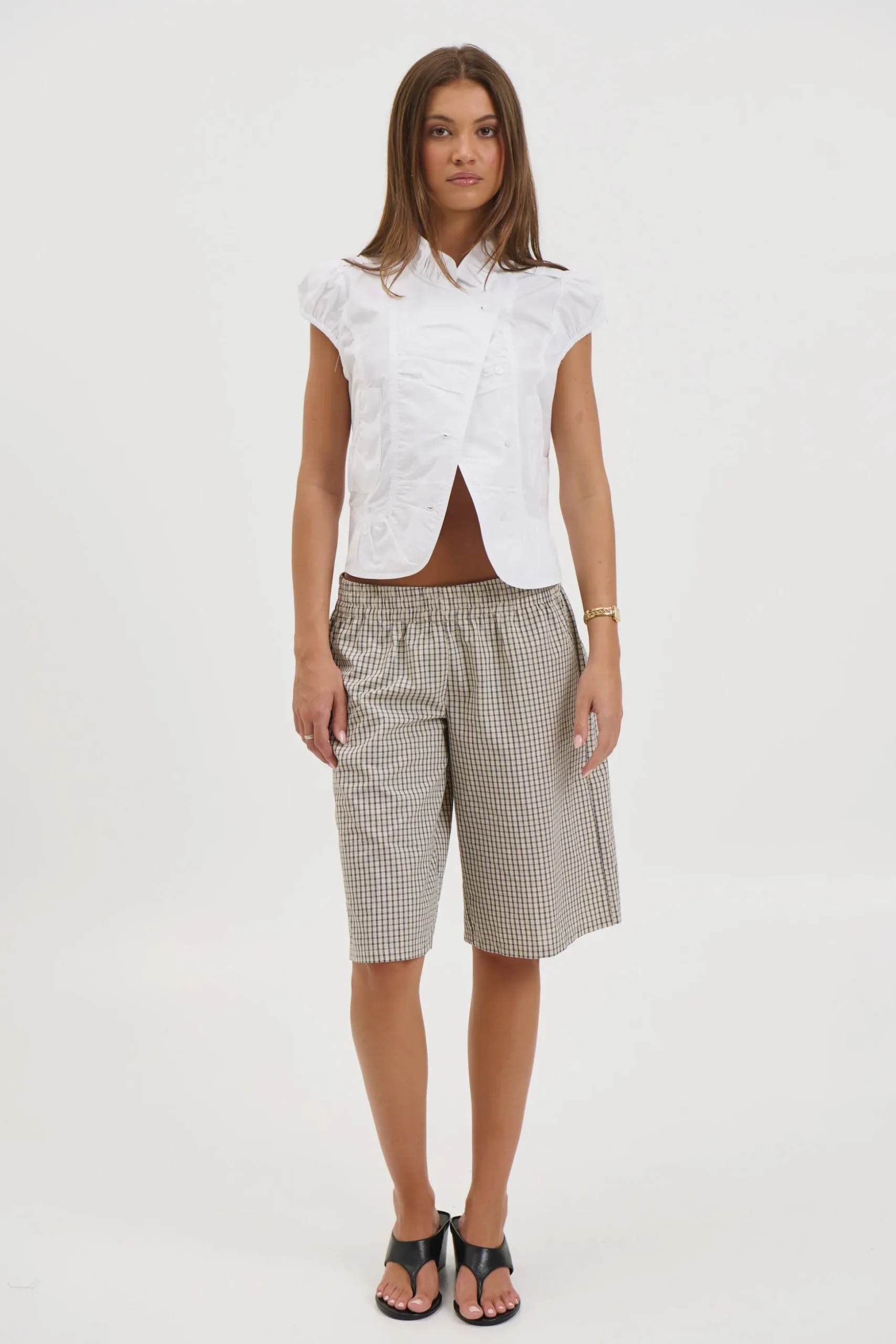 Sevigney Long Short Cream Check