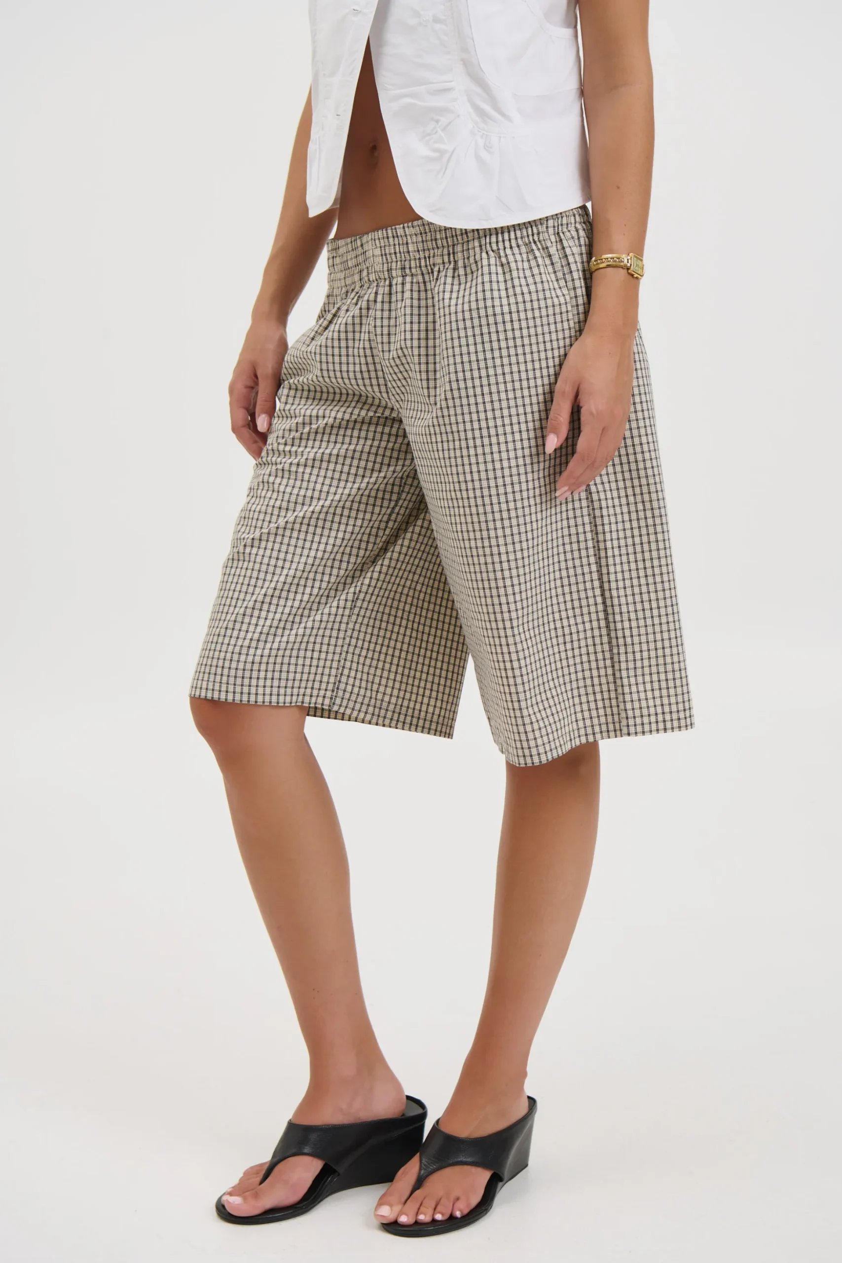 Sevigney Long Short Cream Check