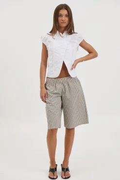 Sevigney Long Short Cream Check