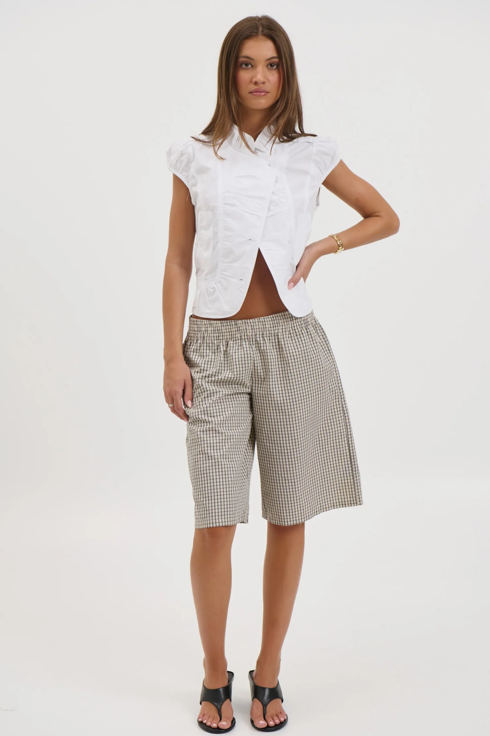Sevigney Long Short Cream Check
