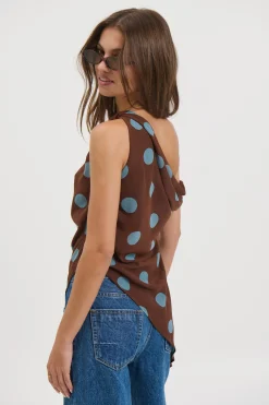 Shay Asymmetrical Top Chocolate