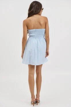 Shayla Strapless Mini Dress Sky