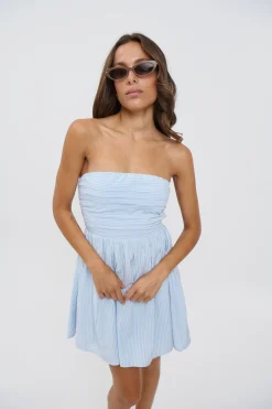 Shayla Strapless Mini Dress Sky