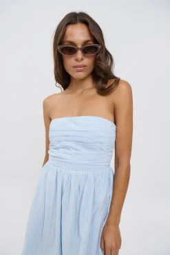 Shayla Strapless Mini Dress Sky