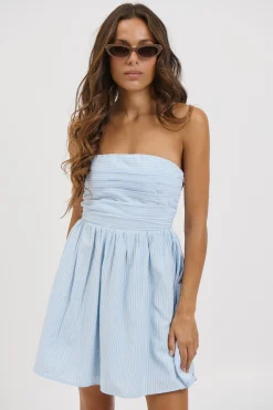 Shayla Strapless Mini Dress Sky