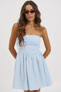 Shayla Strapless Mini Dress Sky
