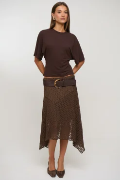 Shea Midi Skirt Chocolate