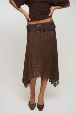 Shea Midi Skirt Chocolate