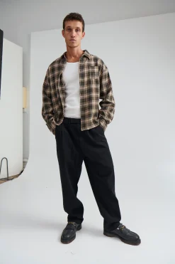 Simon Baggy Pleat Pant Black