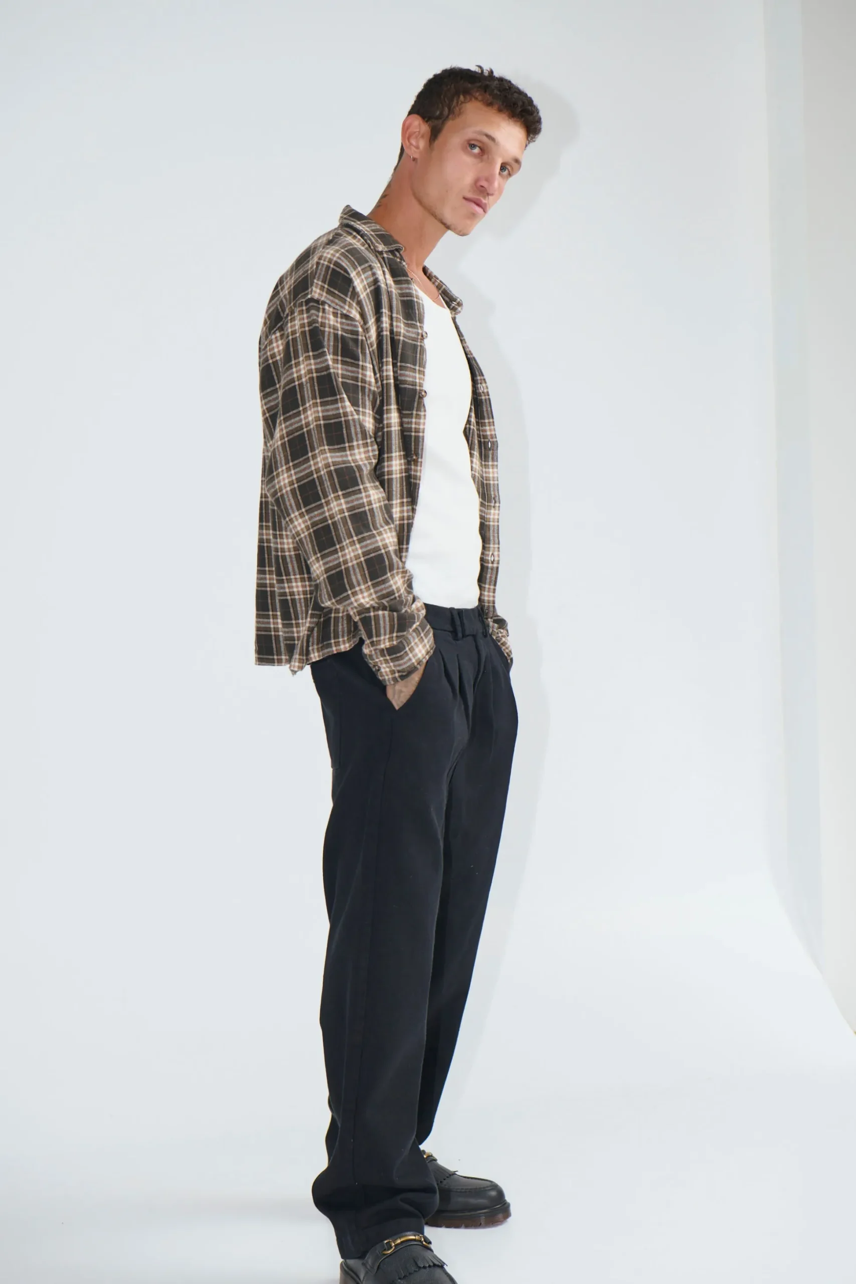 Simon Baggy Pleat Pant Black