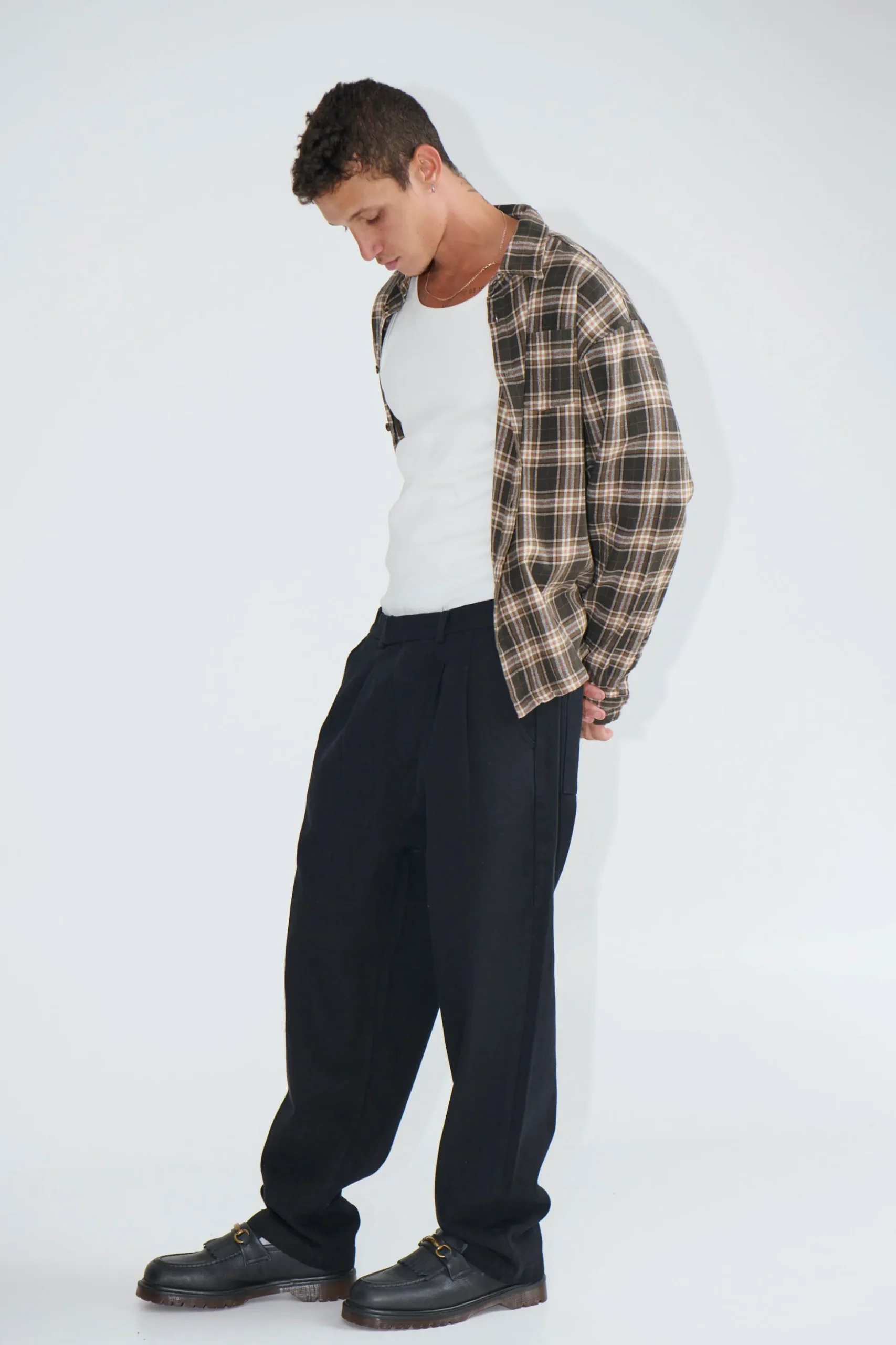 Simon Baggy Pleat Pant Black