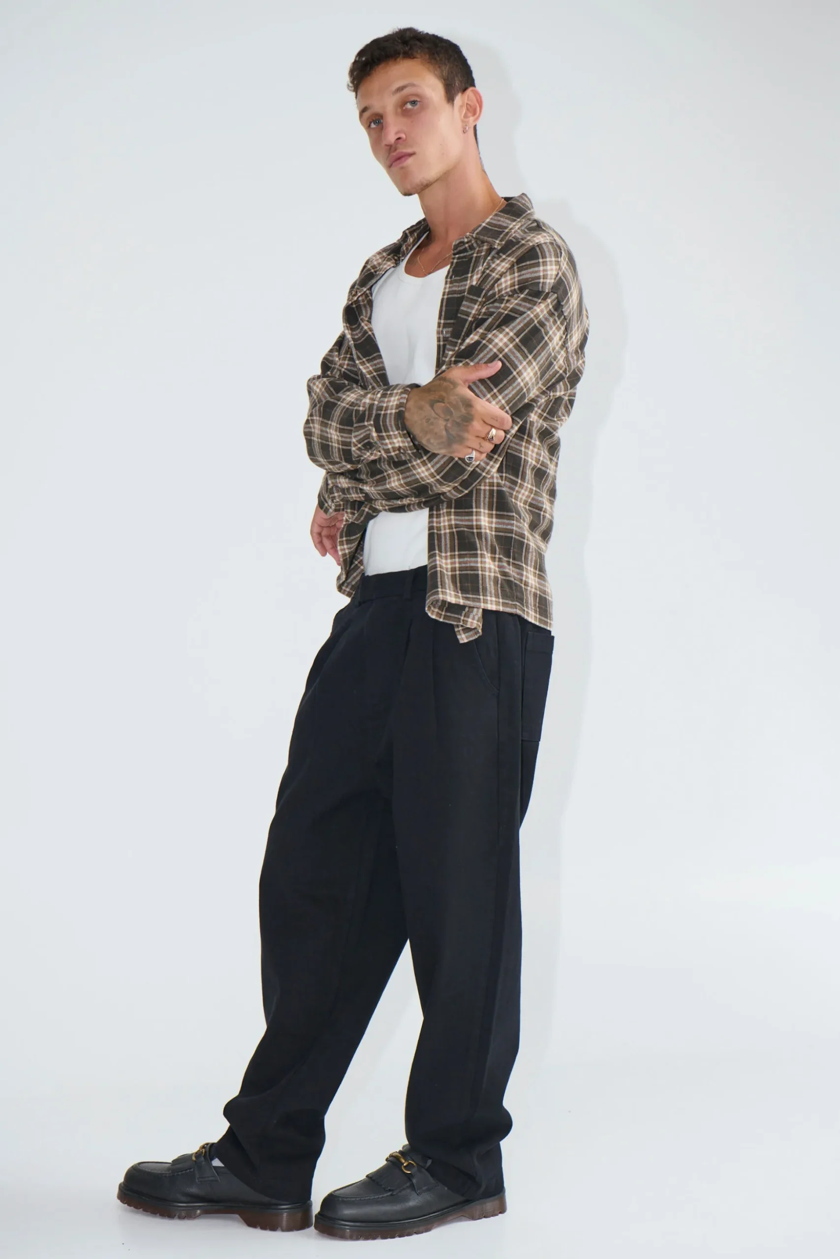 Simon Baggy Pleat Pant Black