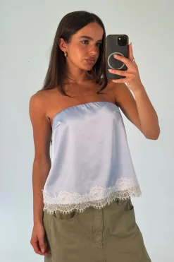 Stassie Strapless Top Sky