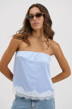 Stassie Strapless Top Sky