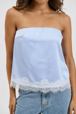 Stassie Strapless Top Sky