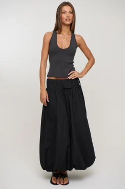 Stevie Midi Skirt Black