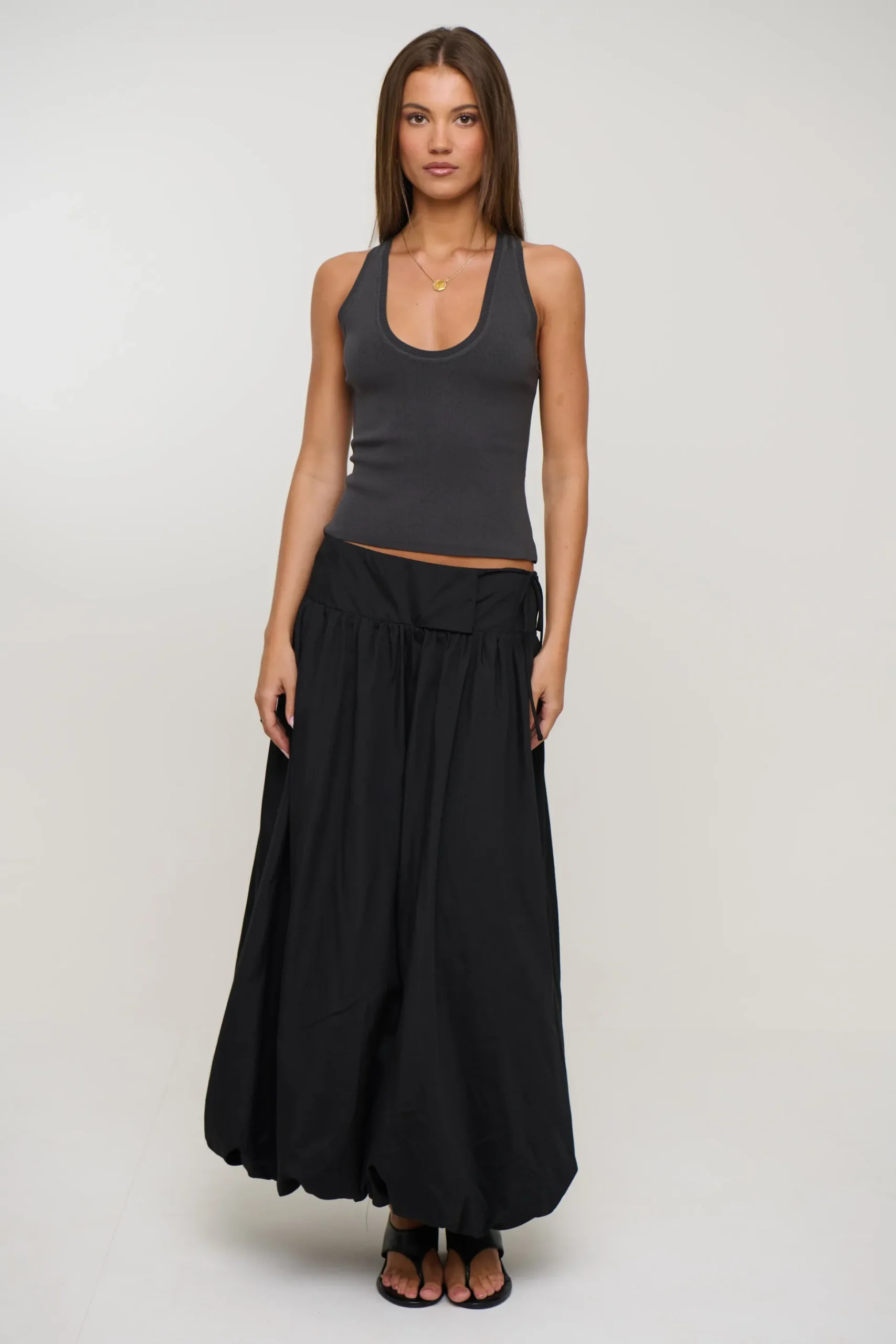 Stevie Midi Skirt Black