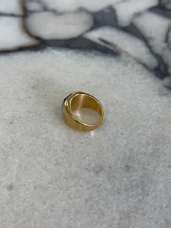 Stone Signet Ring Black/Gold