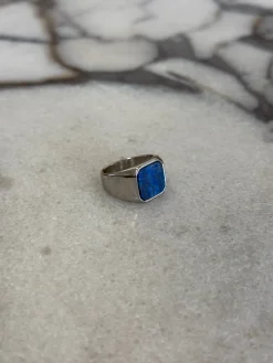 Stone Signet Ring Silver