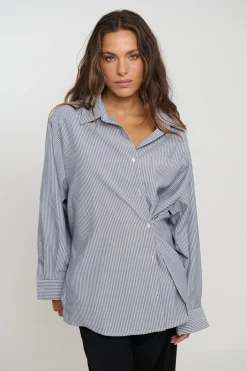 Summer Stripe Shirt Dark Grey