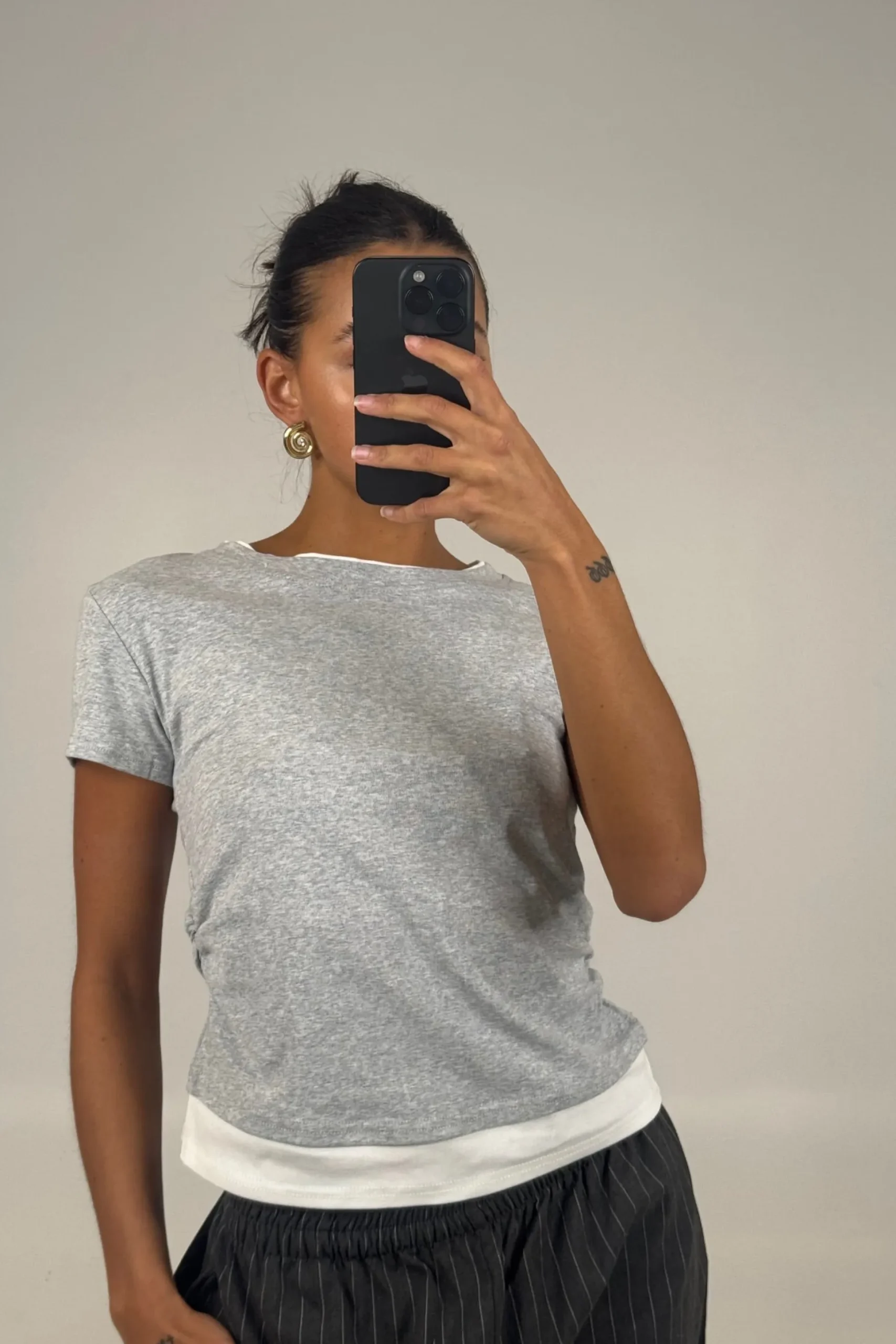 Sunday Layered Tee Grey