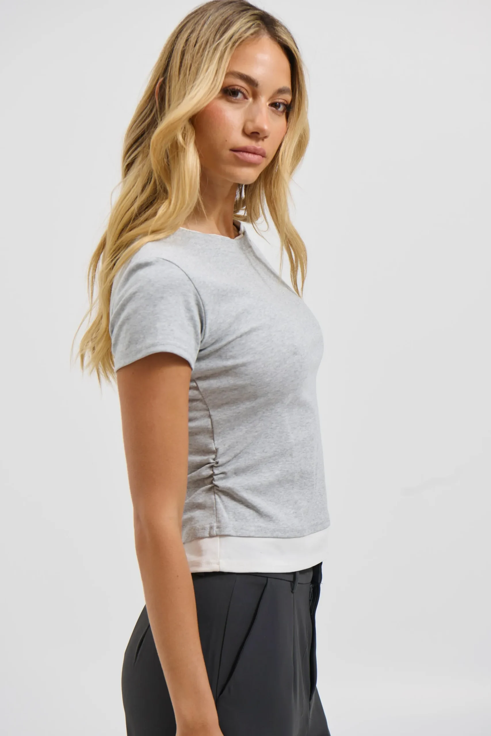 Sunday Layered Tee Grey