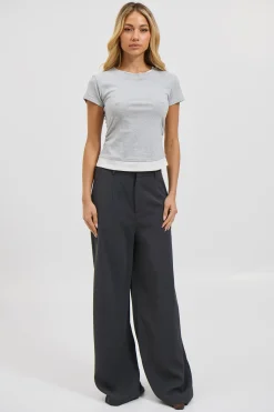 Sunday Layered Tee Grey