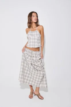Sweet Escape Cami Smoke Plaid