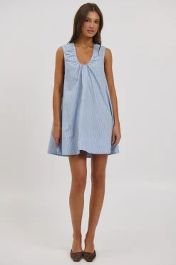 Sydney Mini Dress Blue Stripe