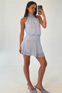 Talisha Mini Dress Blue Stripe