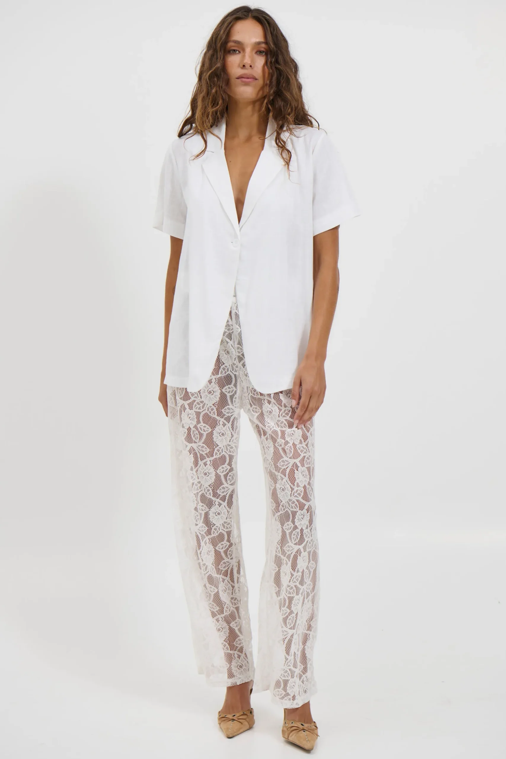 Tamika Lace Pant White