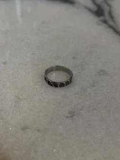 Texture Ring Antique Silver