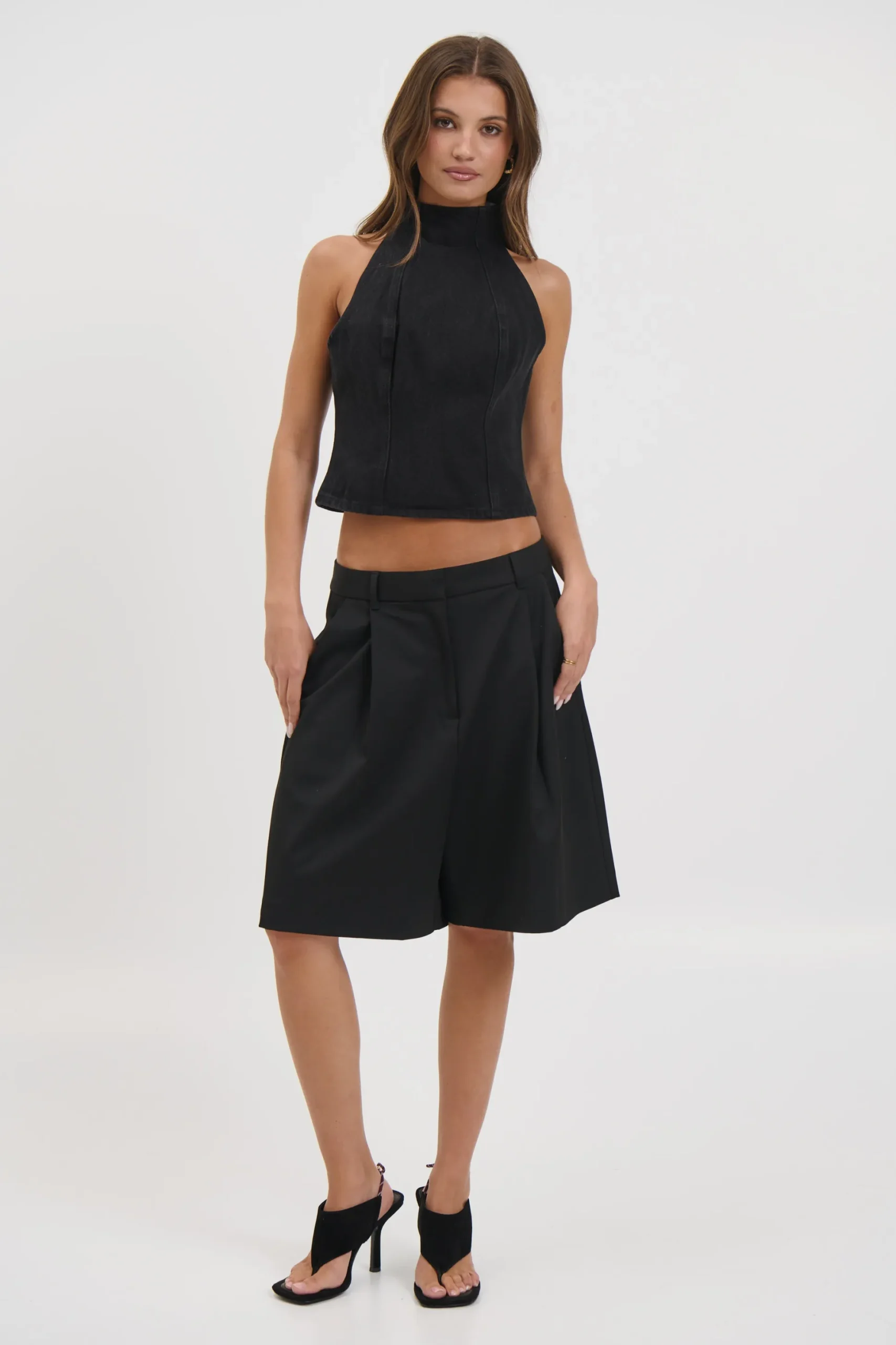 Thea Denim Turtleneck Backstage Black