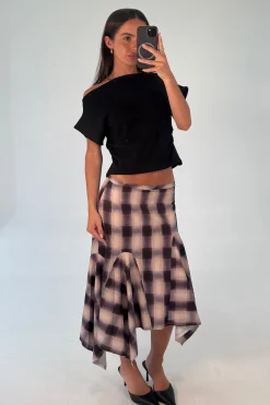 Tia Midi Skirt Beige