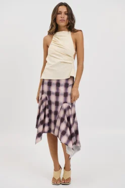 Tia Midi Skirt Beige