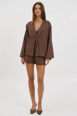 Tianna Scallop Set Chocolate