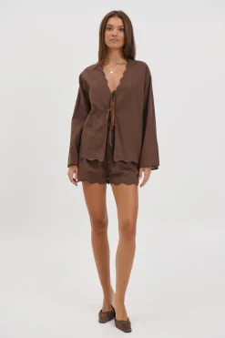 Tianna Scallop Set Chocolate