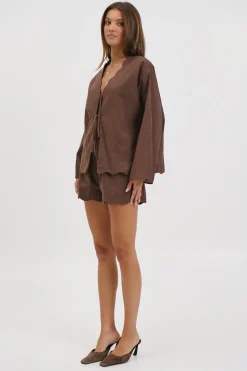 Tianna Scallop Set Chocolate