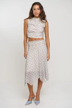 Tove Skirt Blue Check