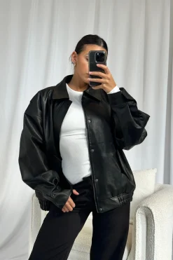 Unisex Bomber Jacket Vintage Black