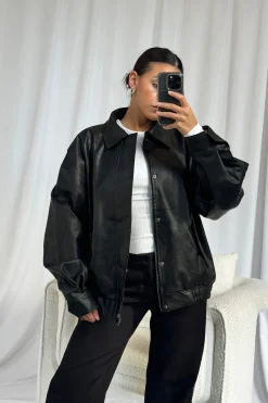 Unisex Bomber Jacket Vintage Black