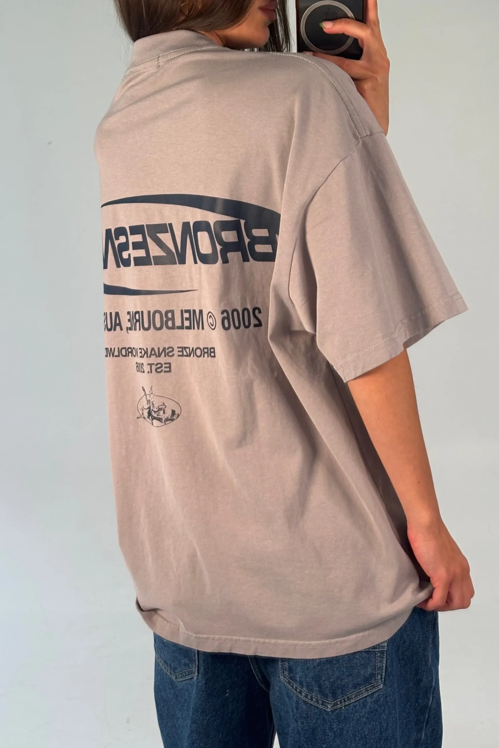 Unisex Bronze Snake Classic Tee Grey